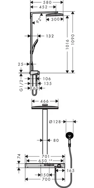 Hansgrohe - Rainmaker Select - Zuhanyszett - 27029400 – 2. kép