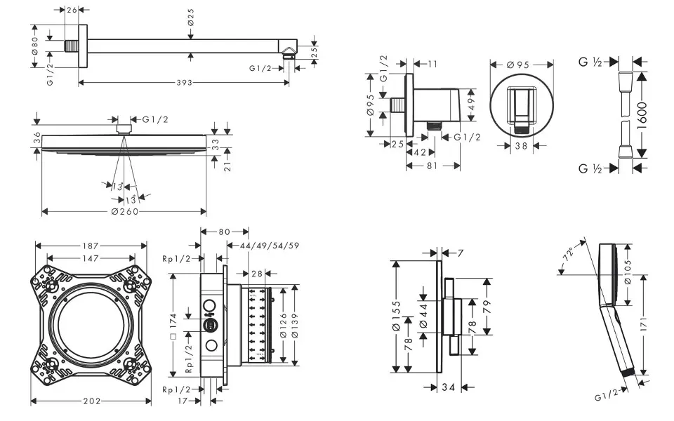 Hansgrohe - Zuhanyszett - SANI21HHH000 – 2. kép