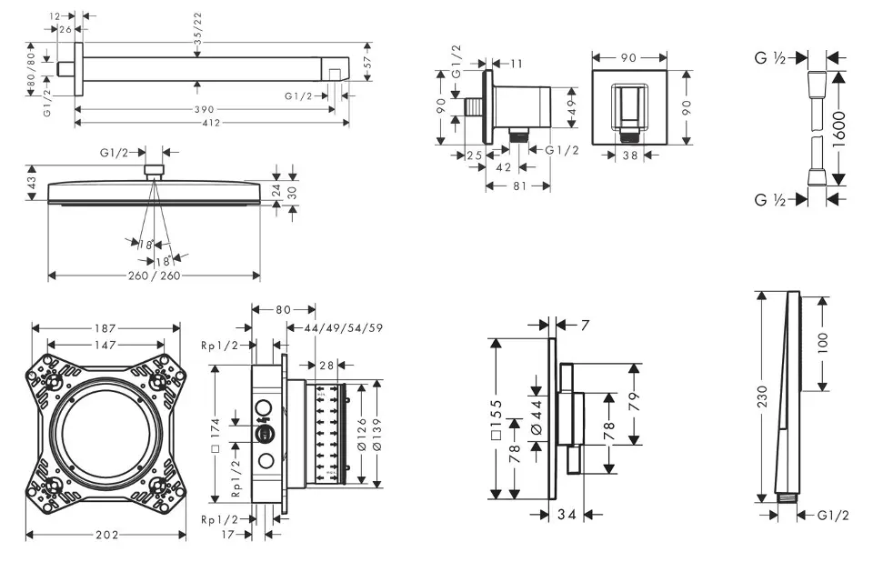 Hansgrohe - Zuhanyszett - SANI21HHH001 – 2. kép
