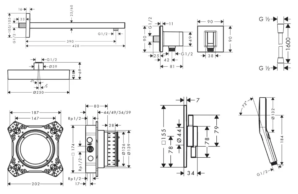 Hansgrohe - Zuhanyszett - SANI21HHH005 – 2. kép
