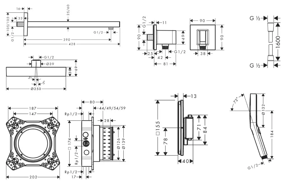Hansgrohe - Zuhanyszett - SANI21HHH007 – 2. kép