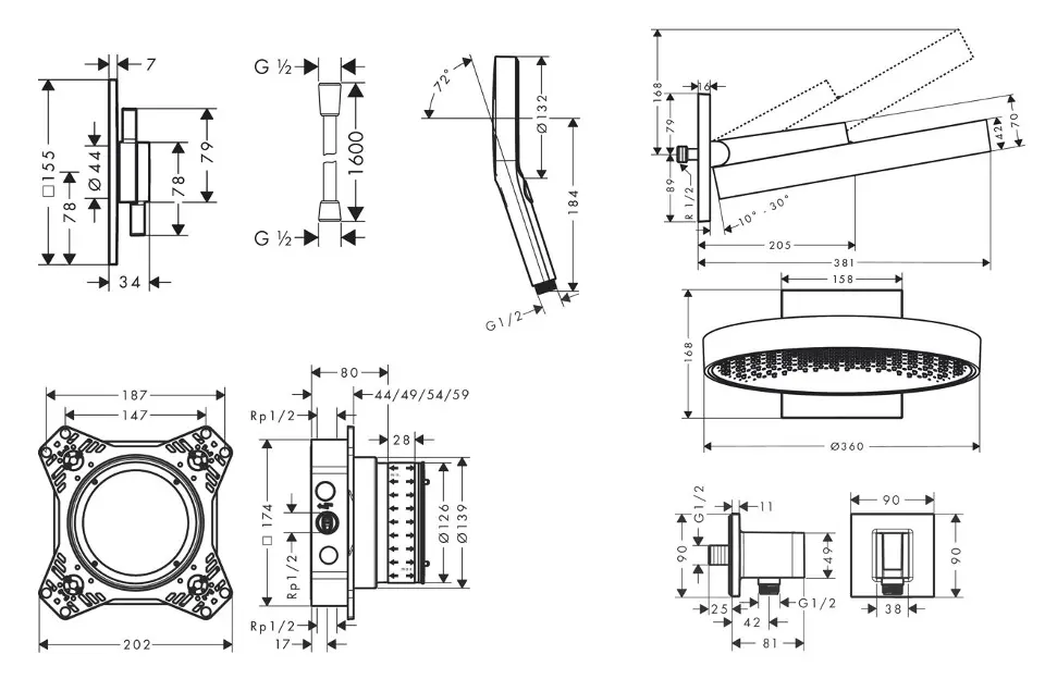 Hansgrohe - Zuhanyszett - SANI21HHH009 – 2. kép