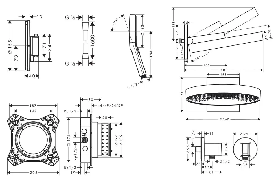 Hansgrohe - Zuhanyszett - SANI21HHH010 – 2. kép