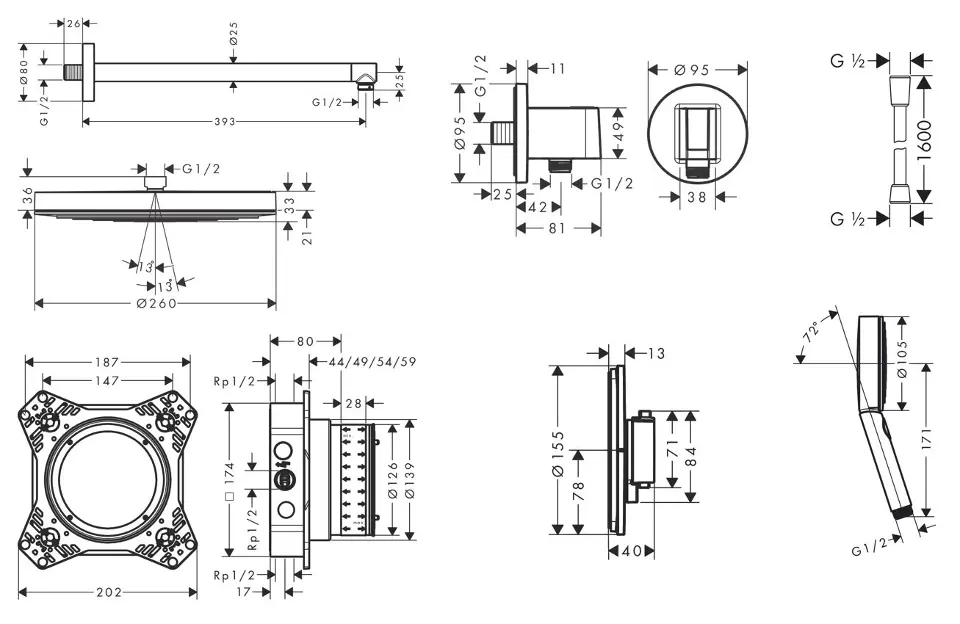 Hansgrohe - Zuhanyszett - SANI21HHH402 – 2. kép