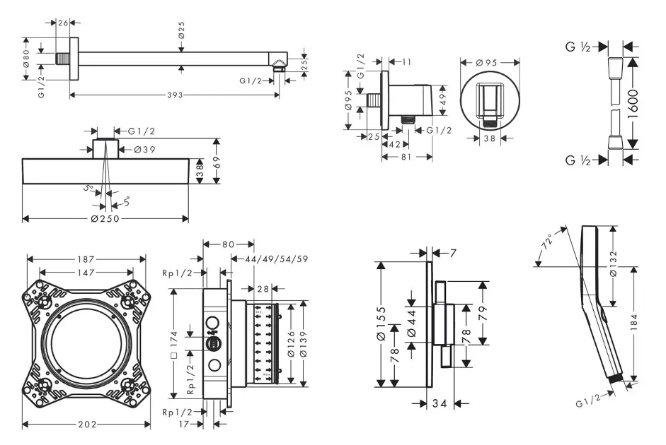 Hansgrohe - Zuhanyszett - SANI21HHH404 – 2. kép