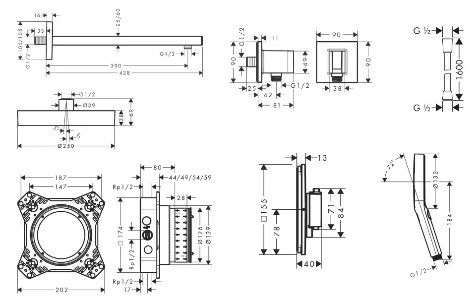 Hansgrohe - Zuhanyszett - SANI21HHH407 – 2. kép