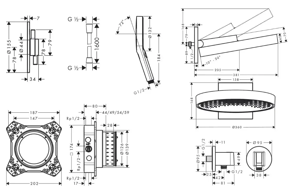 Hansgrohe - Zuhanyszett - SANI21HHH408 – 2. kép