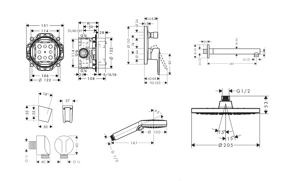 Hansgrohe - Zuhanyszett - SANI21HHH412 – 2. kép