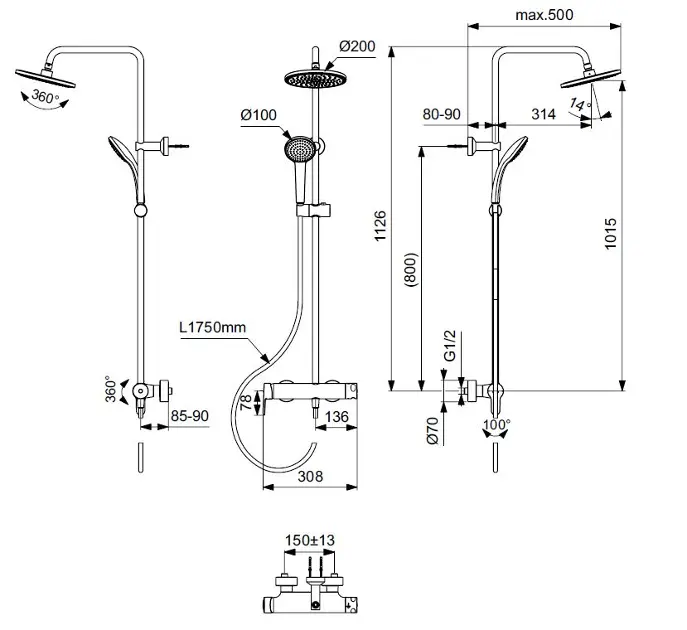 Ideal Standard - Cerafine O - Zuhanyszett - BC750AA – 2. kép