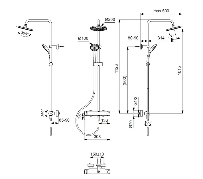 Ideal Standard - Cerafine O - Zuhanyszett - BC750XG – 2. kép