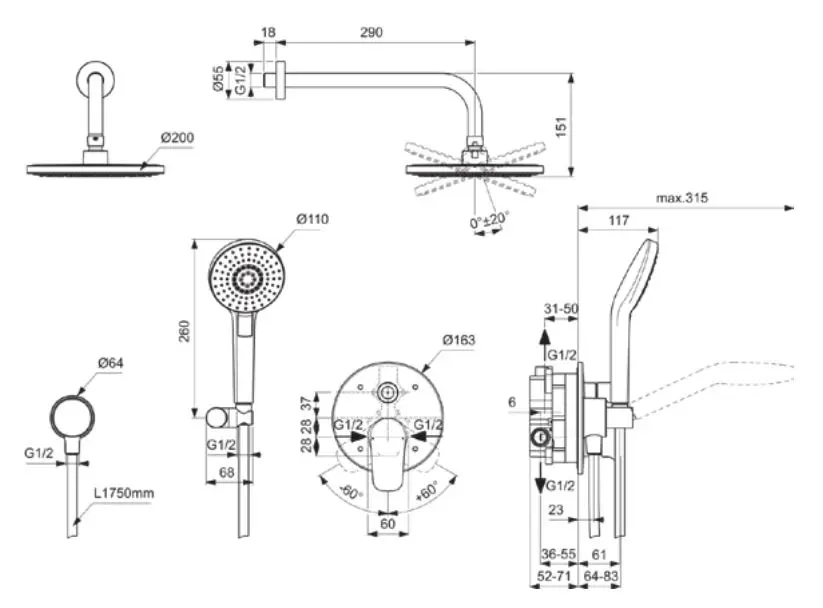 Ideal Standard - CeraFlex - Zuhanyszett - BC447AA – 2. kép