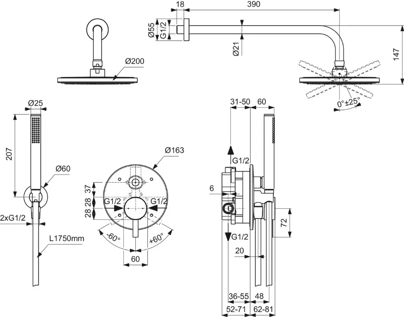 Ideal Standard - CeraLine - Zuhanyszett - BD192XG – 2. kép
