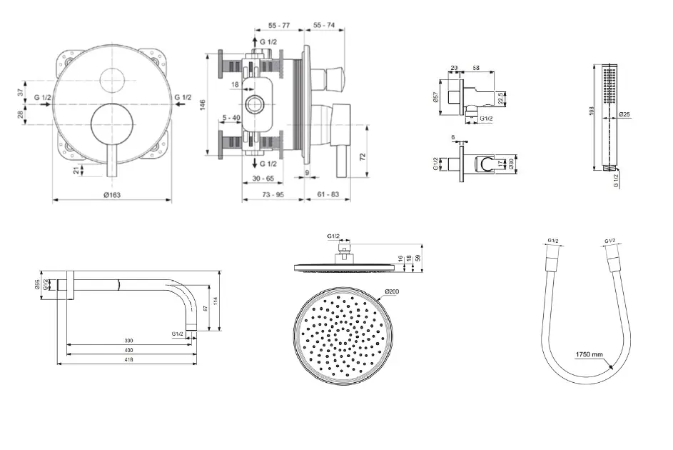 Ideal Standard - CeraLine - Zuhanyszett - BD193XG – 2. kép