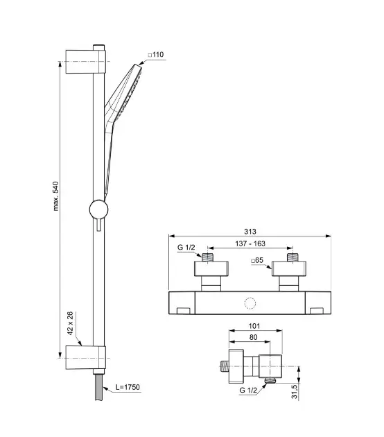 Ideal Standard - Ceratherm C100 - Zuhanyszett - A7535AA – 2. kép