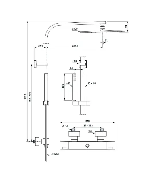 Ideal Standard - Ceratherm C100 - Zuhanyszett - A7542AA – 2. kép