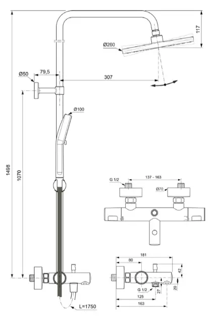 Ideal Standard - Ceratherm T25 - Zuhanyszett - A8480AA – 2. kép