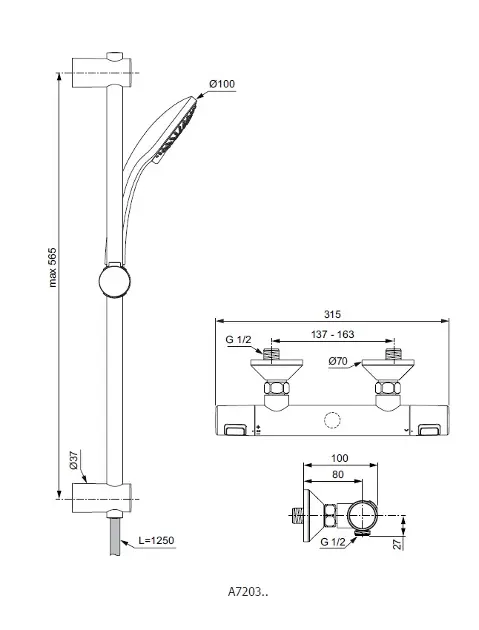Ideal Standard - CeraTherm - Zuhanyszett - A7203AA – 2. kép