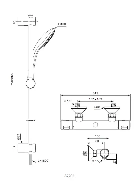 Ideal Standard - CeraTherm - Zuhanyszett - A7204AA – 2. kép