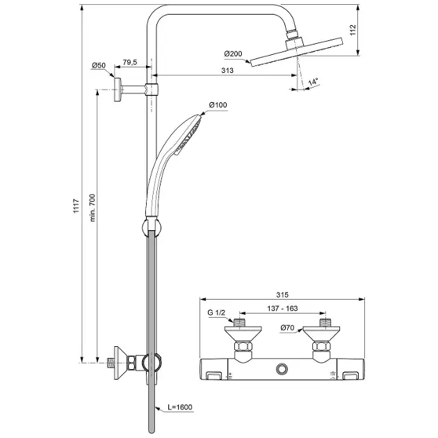 Ideal Standard - CeraTherm - Zuhanyszett - A7208AA – 2. kép