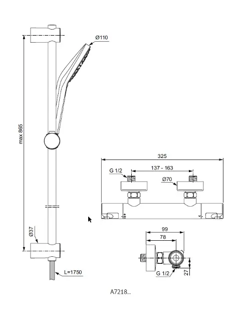Ideal Standard - CeraTherm - Zuhanyszett - A7218AA – 2. kép