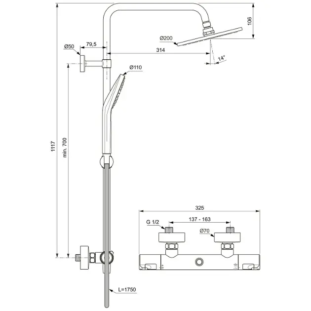 Ideal Standard - CeraTherm - Zuhanyszett - A7225AA – 2. kép