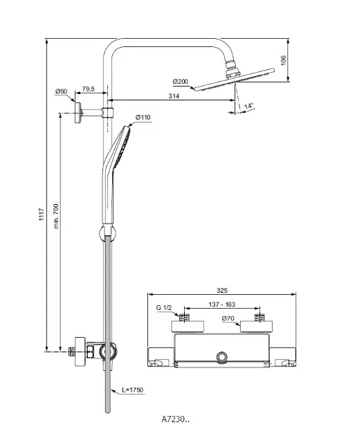 Ideal Standard - CeraTherm - Zuhanyszett - A7230AA – 2. kép