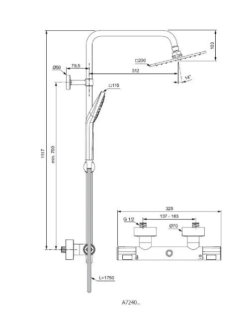 Ideal Standard - CeraTherm - Zuhanyszett - A7240AA – 2. kép