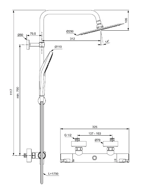 Ideal Standard - CeraTherm - Zuhanyszett - A7565AA – 2. kép