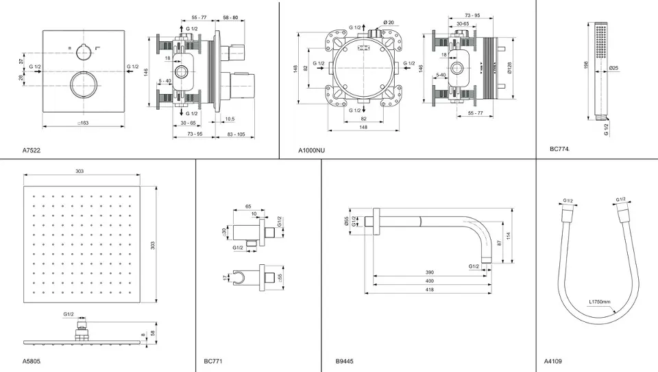 Ideal Standard - CeraTherm - Zuhanyszett - A7572A5 – 2. kép