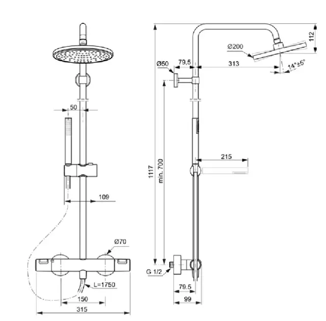 Ideal Standard - CeraTherm - Zuhanyszett - A7586XG – 2. kép