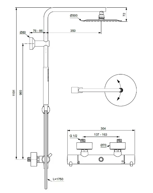 Ideal Standard - CeraTherm - Zuhanyszett - A7589A2 – 2. kép