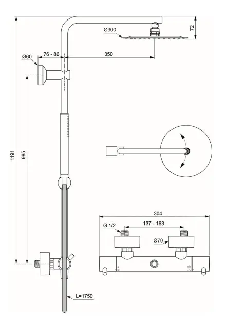 Ideal Standard - CeraTherm - Zuhanyszett - A7589AA – 2. kép