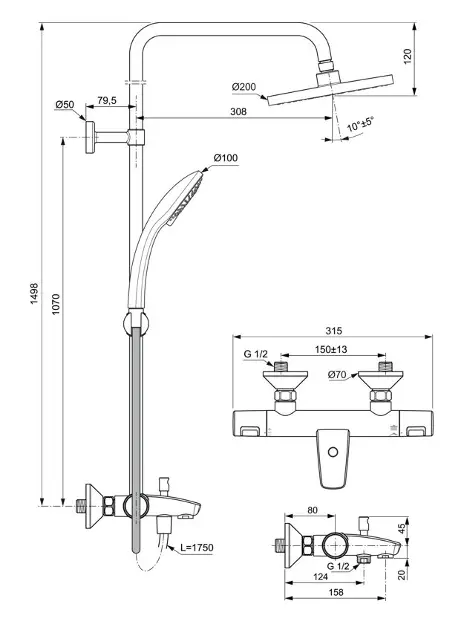 Ideal Standard - CeraTherm - Zuhanyszett - A7590AA – 2. kép