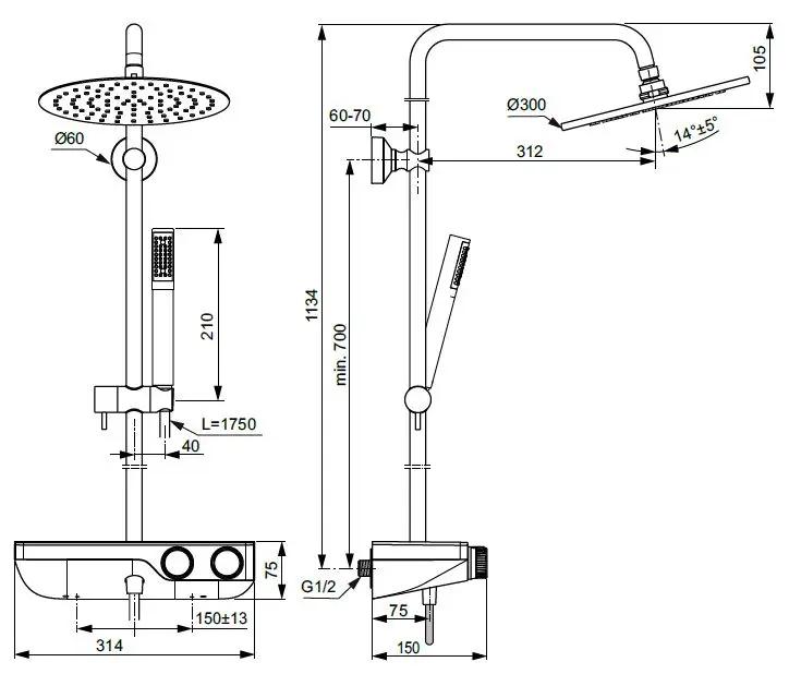 Ideal Standard - CeraTherm - Zuhanyszett - A7631XG – 2. kép