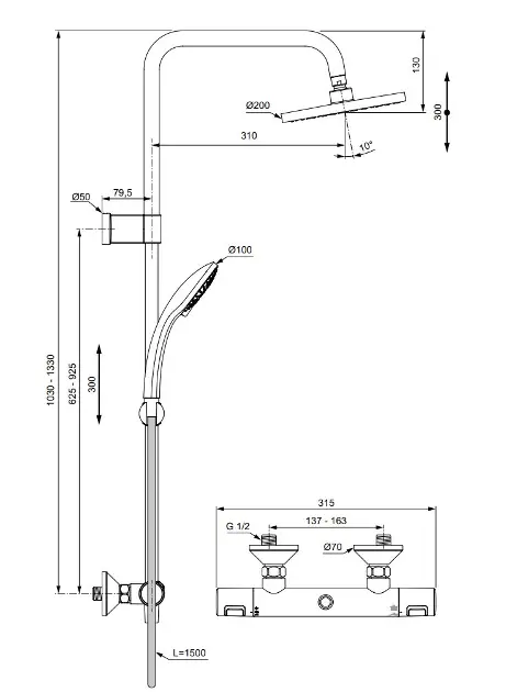 Ideal Standard - CeraTherm - Zuhanyszett - A7701AA – 2. kép