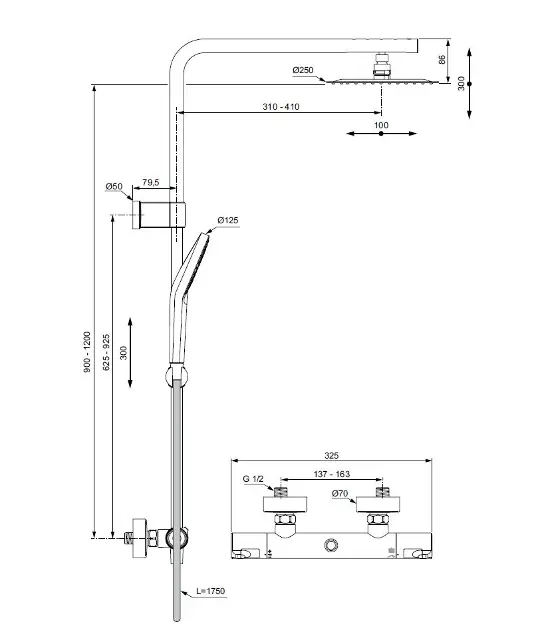 Ideal Standard - CeraTherm - Zuhanyszett - A7704AA – 2. kép