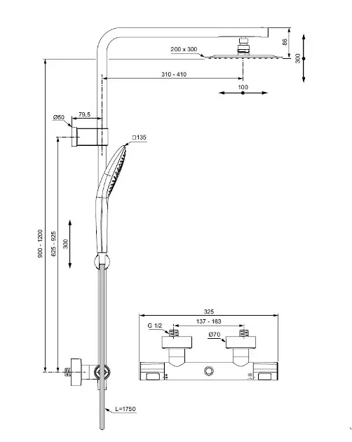Ideal Standard - CeraTherm - Zuhanyszett - A7705AA – 2. kép
