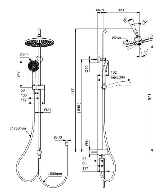 Ideal Standard - CeraTherm - Zuhanyszett - BD747XG – 2. kép
