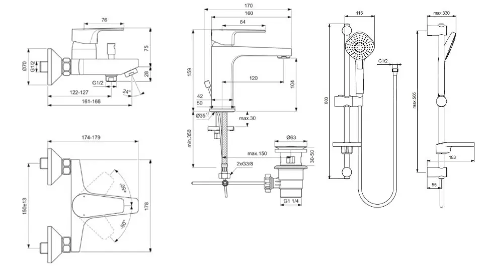 Ideal Standard - Esla - Zuhanyszett - BC264AA – 2. kép