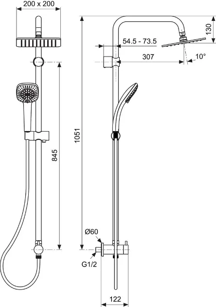 Ideal Standard - Idealrain Cube - Zuhanyszett - A5834AA – 2. kép