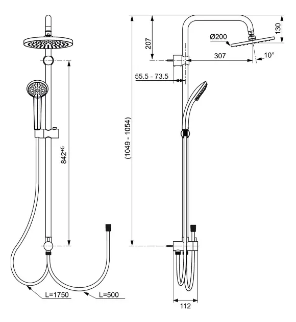 Ideal Standard - Idealrain - Zuhanyszett - A6281AA – 2. kép