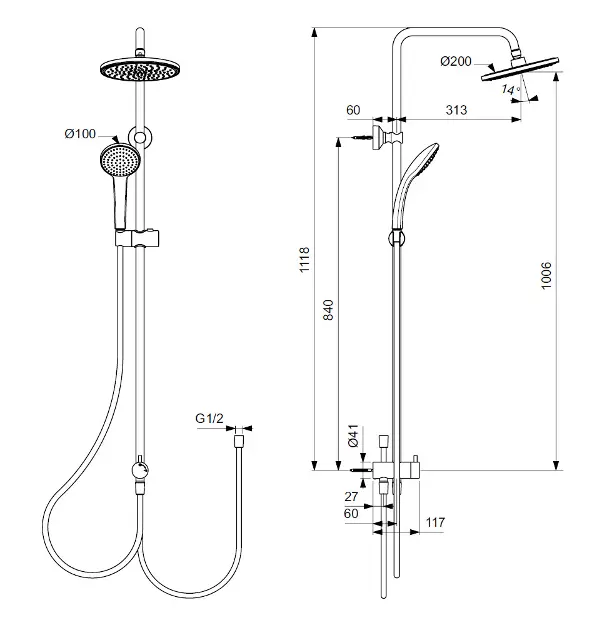 Ideal Standard - Idealrain - Zuhanyszett - BC747XG – 2. kép