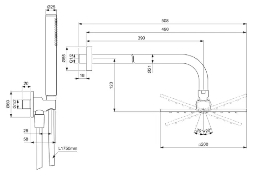 Ideal Standard - Idealrain - Zuhanyszett - BD781XG – 2. kép