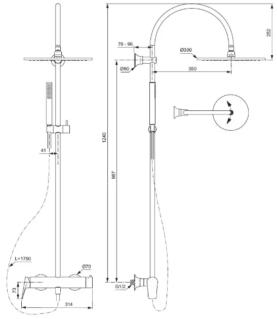 Ideal Standard - La Dolce Vita - Zuhanyszett - BD674A2 – 2. kép
