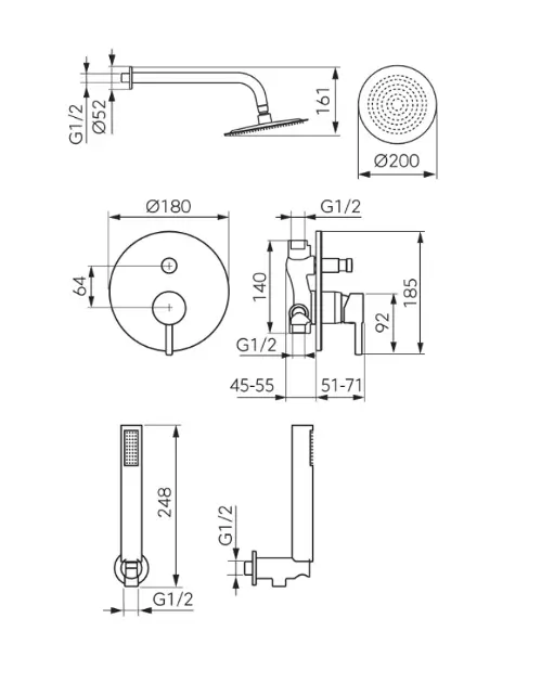 Novaservis - Ferro Ciriculus - Zuhanyszett - BCK7P-SET1-S – 2. kép
