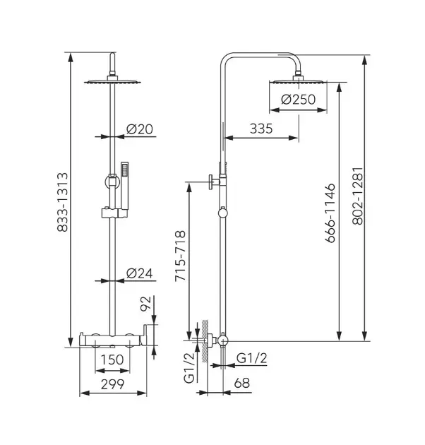 Novaservis - Ferro Ciriculus - Zuhanyszett - NP85-BCK7U – 2. kép