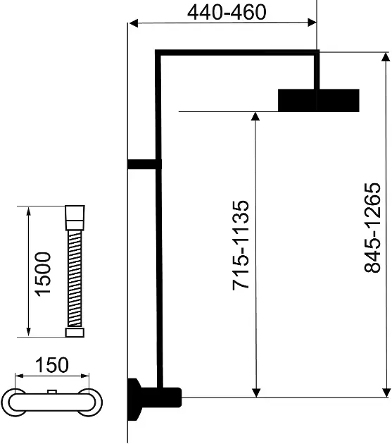 Novaservis - Metalia 54 - Zuhanyszett - SET034/TER,0 – 2. kép