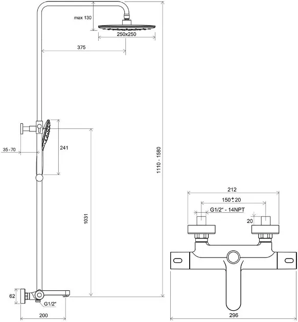 Ravak - Termo - Zuhanyszett - X070163 – 2. kép