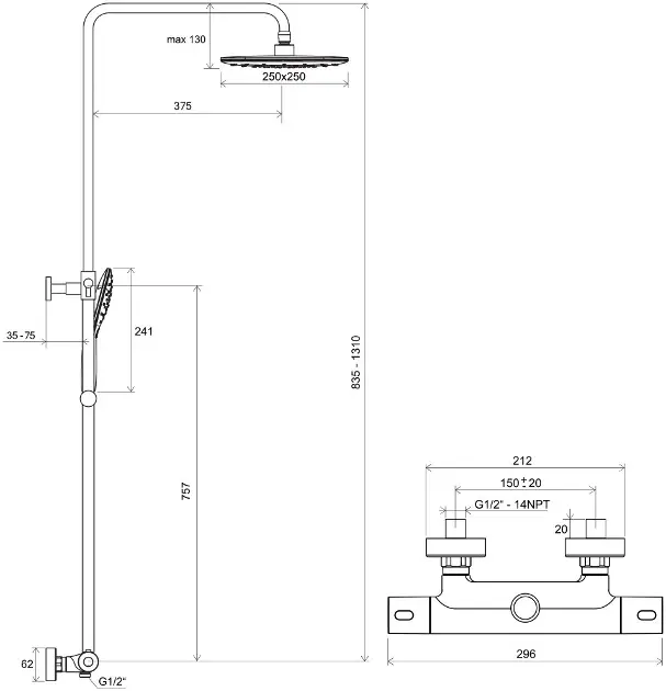 Ravak - Termo - Zuhanyszett - X070164 – 2. kép