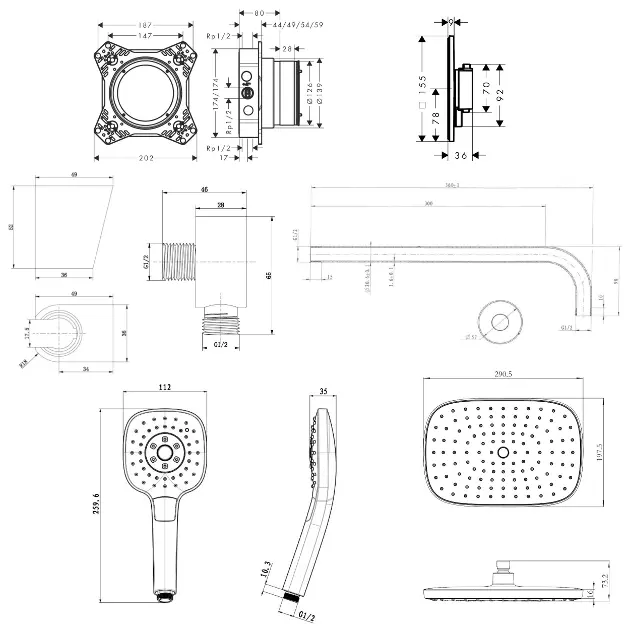 SANITINO - Zuhanyszett - SANI21HKK016 – 2. kép